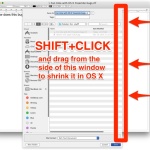 Resize a huge window off screen in OS X with a Shift Click and Drag