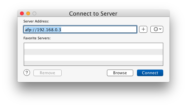 Connect to a local Mac server manually 
