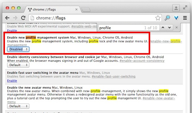 Disable Chrome user profile menu if you don't use multiple Google accounts