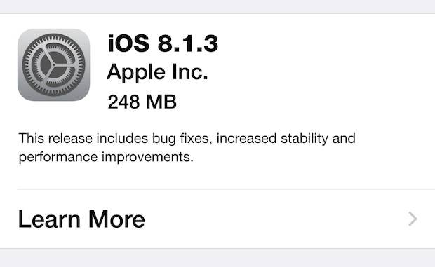iOS 8.1.3 Update