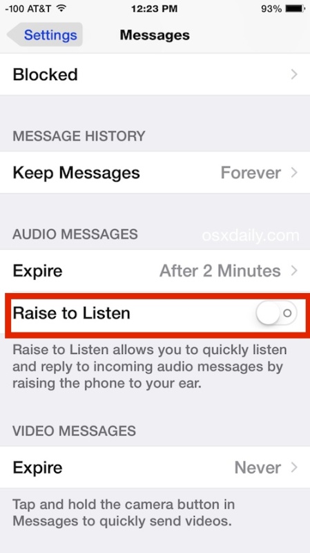 Raise to Listen and Raise to Respond to audio messages in iOS