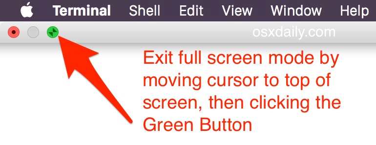 Exit Full Screen Mode in Mac OS X