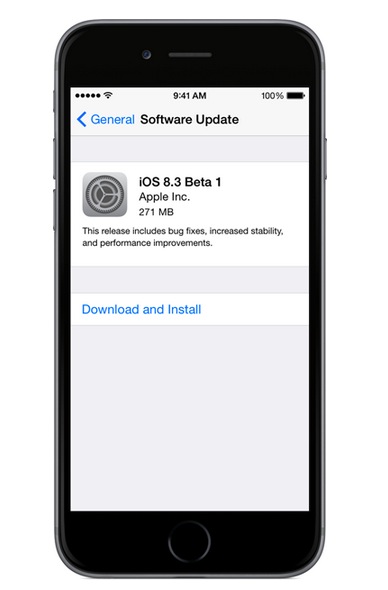 iOS 8.3 beta install
