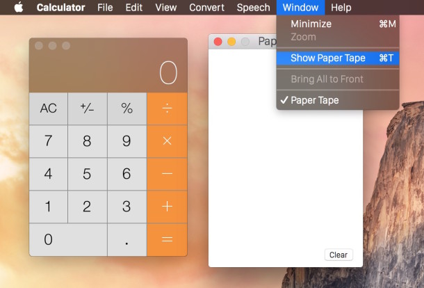 Enable the Paper Tape Calculator in Mac OS X