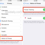 Toggle fitness and activity tracking on iPhone