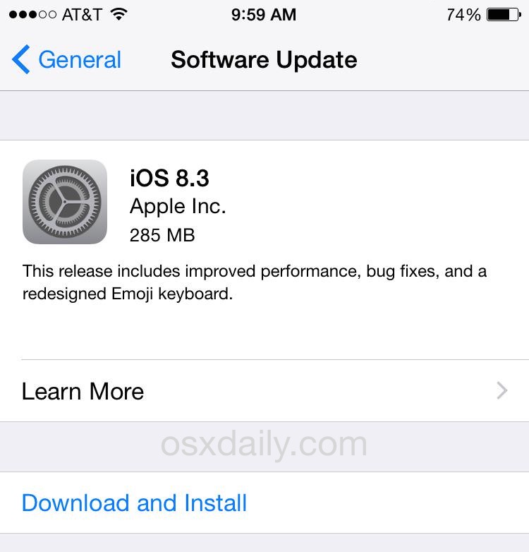 iOS 8.3 download 