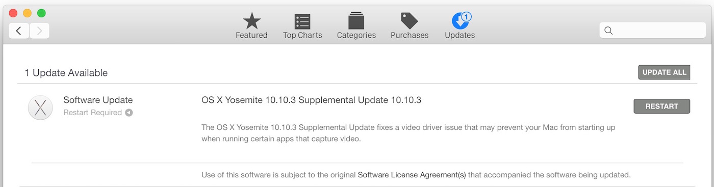 OS X Yosemite 10.10.3 Supplemental Update for Mac