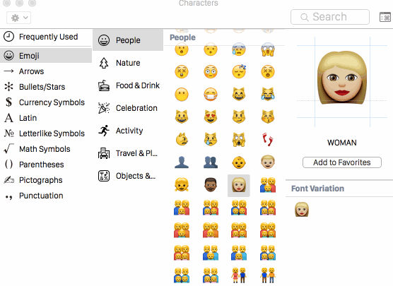 Select diverse Emoji in Mac OS X GIF animation