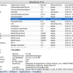 All Applications on a Mac as seen from System Information of OS X