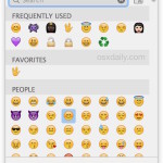 Emoji quick type access panel in Mac OS X accessed by a keyboard shortcut