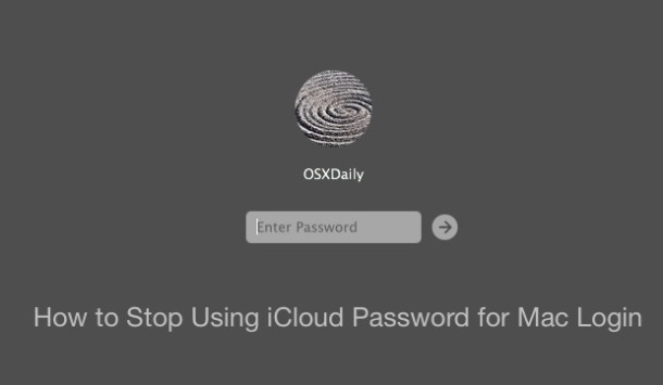 Stop using an iCloud password for Mac login