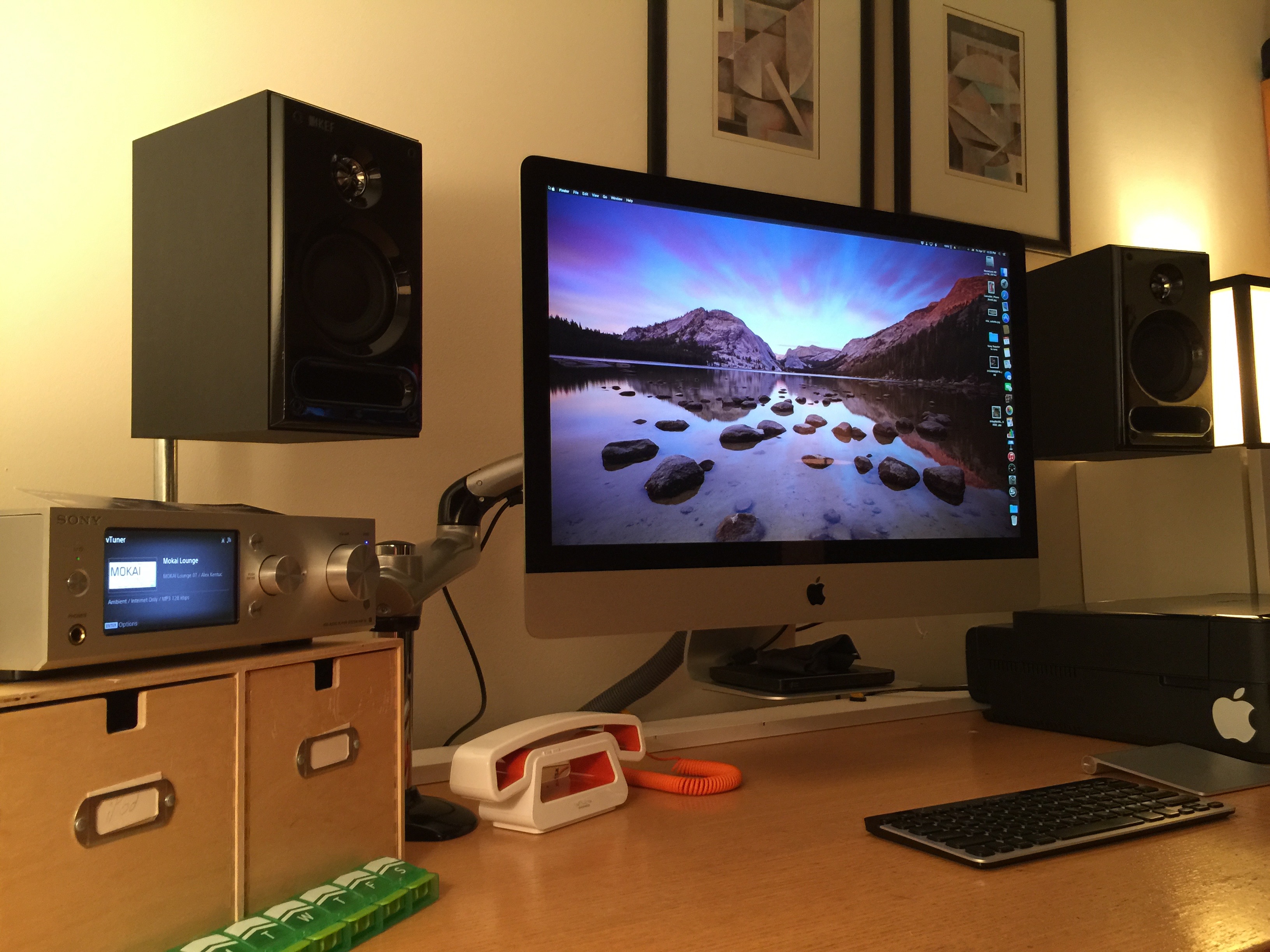 Mac Setup Arm Mounted 27 Imac With A Beautifully Tidy Desk