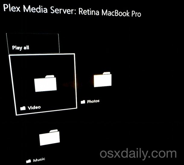 Browsing the Plex Media Server on Xbox One