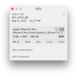 EXIF data seen in Photos for Mac