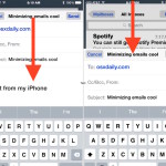 How to minimize an email message in iOS Mail app