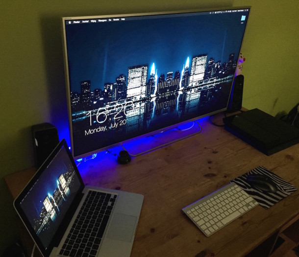 MacBook Pro with a TV Display