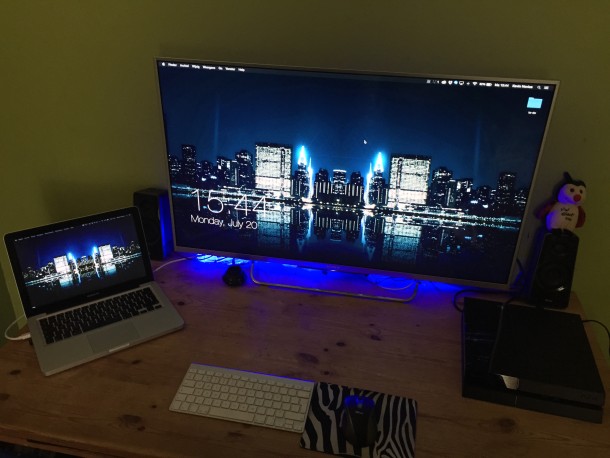 MacBook Pro with a TV display