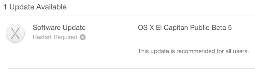 OS X El Capitan Public Beta 5