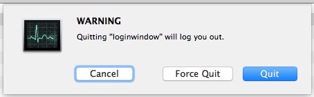 Quit loginwindow to log out user, or yourself