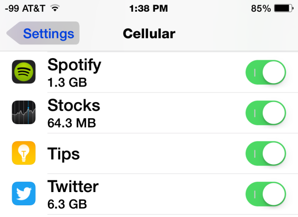 Substantial cellular data usage from Twitter auto-play video