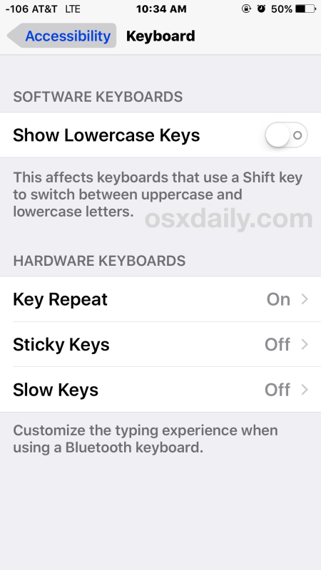 Change iPhone keyboard back to UPPERCASE letters in iOS