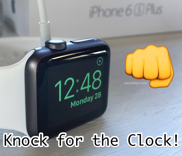 Knock to show the Clock on Apple Watch in Nightstand Mode