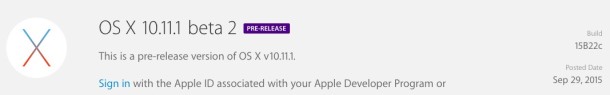 OS X 10.11.1 Beta 2