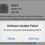 Software update failed error when downloading iOS 9