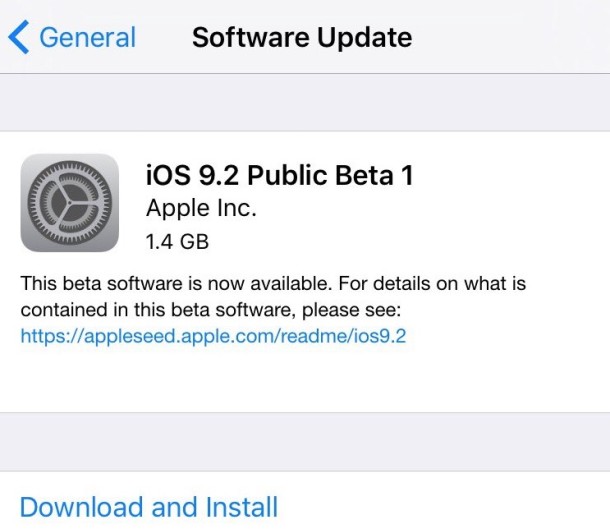 iOS 9.2 public beta 1