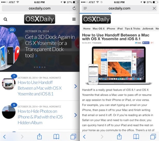 Mobile and Desktop site, site by side