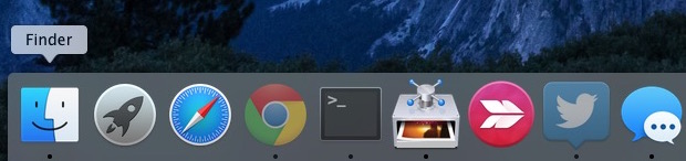 Обычный световой режим по умолчанию Док-станция в Mac OS X