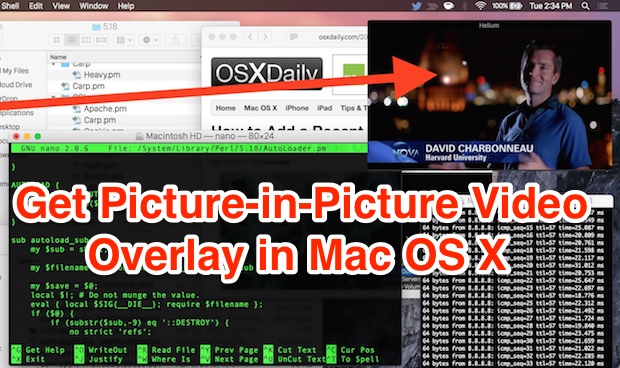 Picture in Picture video overlay in Mac OS X