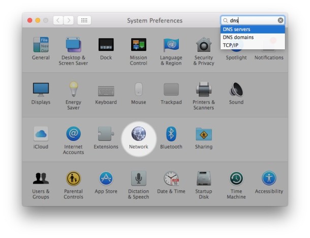 Search System Preferences for a setting to change in Mac OS X
