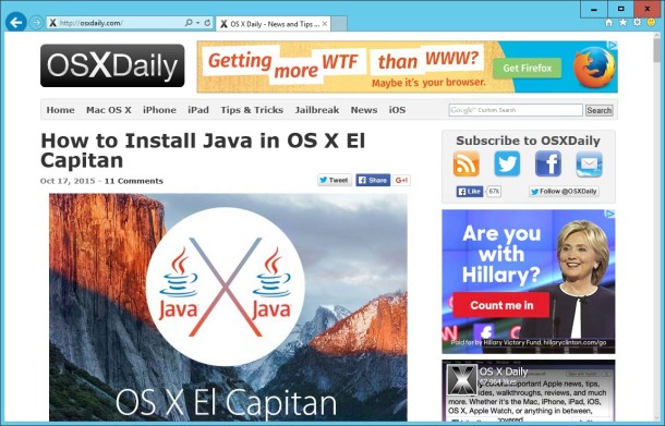 How To Use Internet Explorer 11 In Mac Os X The Easy Way Osxdaily