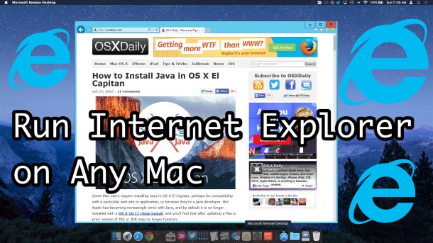 Use Internet Explorer on the Mac