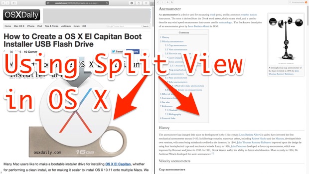 Using Split Screen View in Mac OS X 