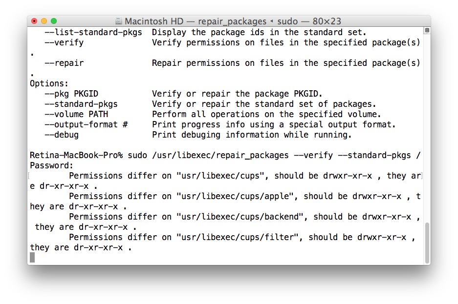 Verifying package. Отладка принтами. Print debugging. "Repair Disk permissions" big sur. Standard Repair time offline.