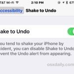 Disable or enable shake to undo in iOS