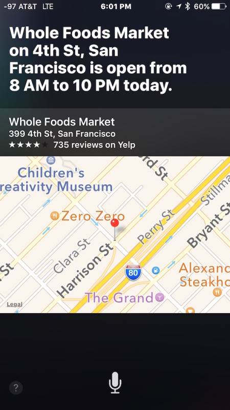 Find how late a store is open with Siri