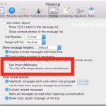 Disable Smart Addresses to see the full name and address in OS X Mail