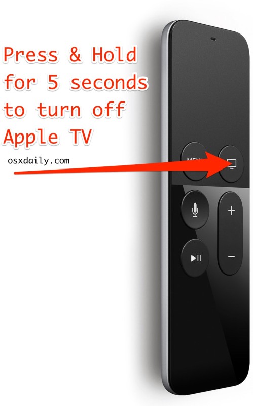 Выключите Apple TV с пульта ДУ