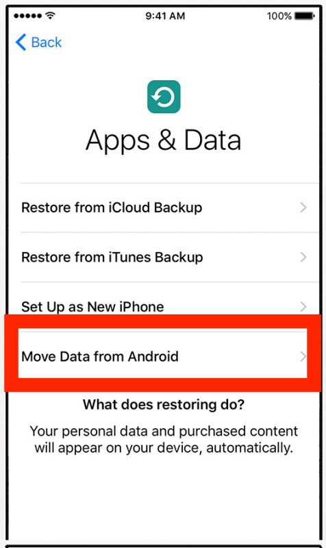Move data from Android to iPhone