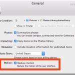 Reduce Motion in Photos app for Mac OS X