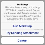Using Mail Drop in iOS for sending large files
