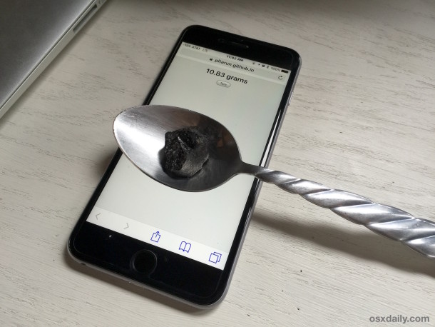 Measuring weight of items with an iPhone scale