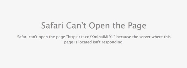 Safari  error can't open a page from t.co short links, workarounds to open the links anyway