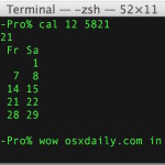Get a calendar from the command line of Mac OS X