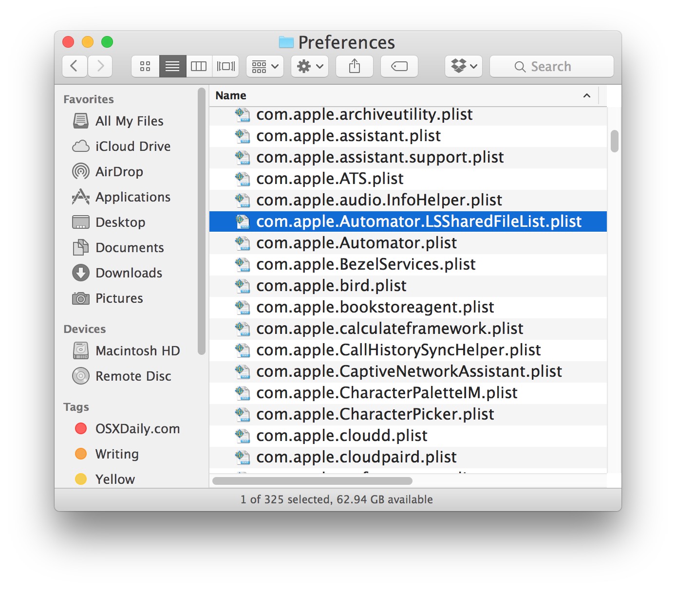 Larger font size of Finder text increased in Mac OS X