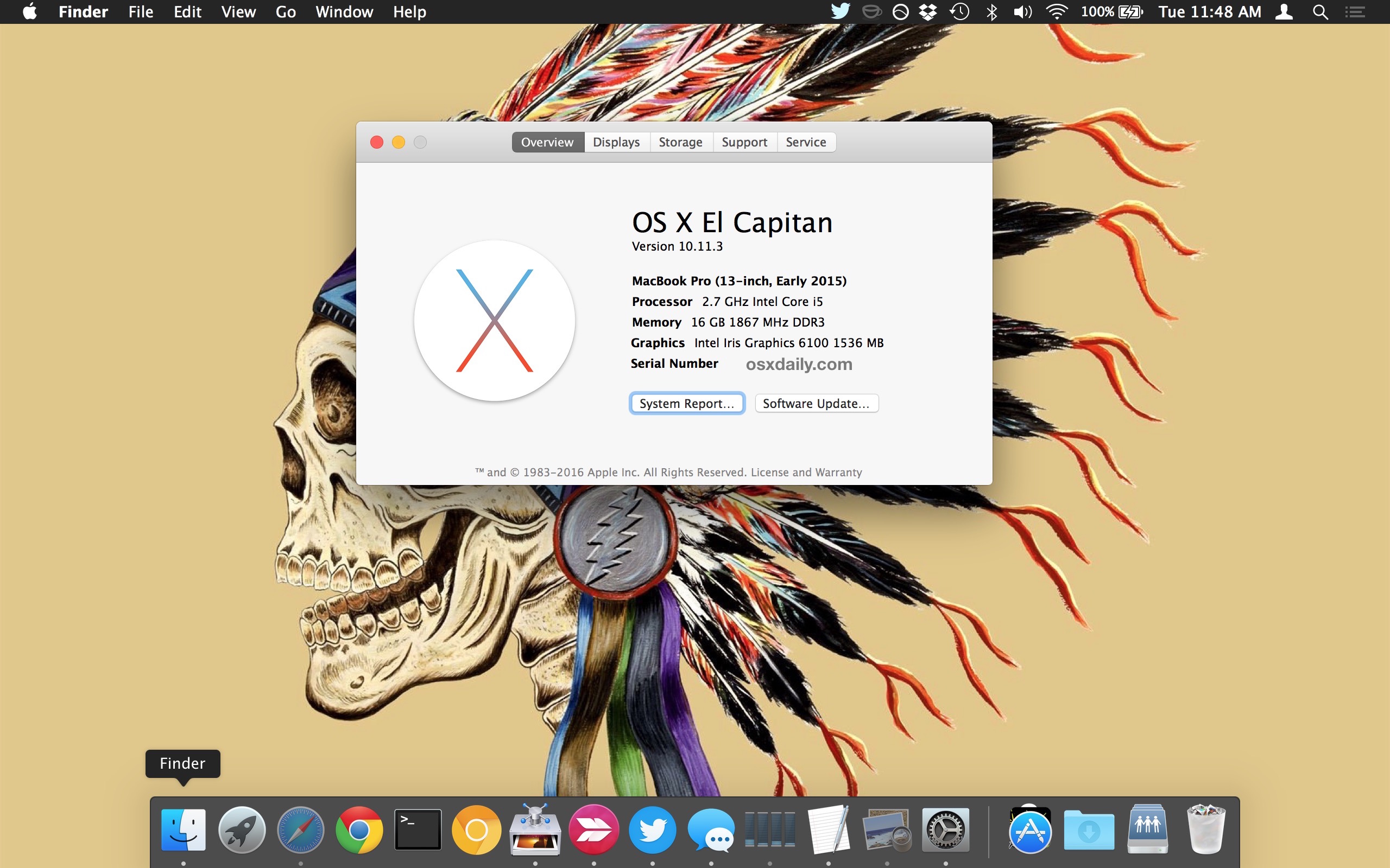 Недавно переустановленная OS X на Mac