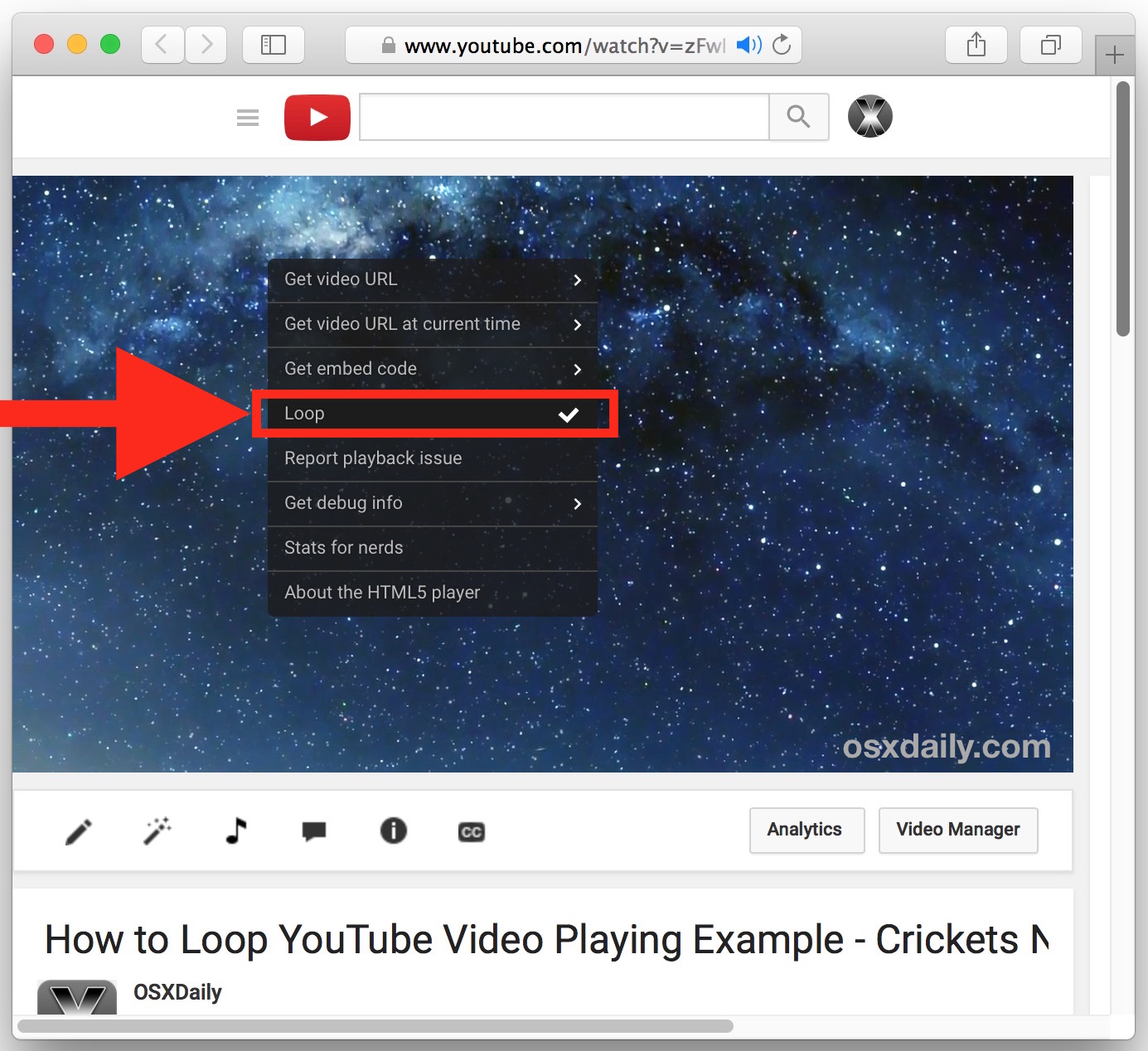How to loop a YouTube video 